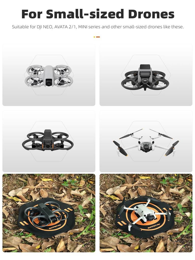 Folding Apron Landing Pad for DJI NEO/Mini4Pro, Small Drone 35cm (Orange)