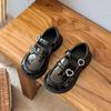 Little Girls' Black Leather Princess Shoes - French Style Soft Sole for Autumn 2025, Perfect for Campus & Performances.