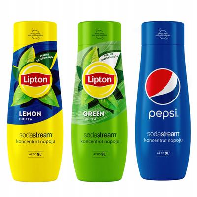 Lipton Lemon+Green+Pepsi SodaStream 3-pack Concentrates