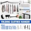 1 / 2 / 3sekční skládací věšák na oblečení Úsporný organizér na prádlo Teleskopický sušák na oblečení Tyč Místo 100 kg Nástěnný