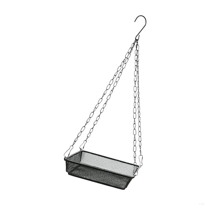 Y5JC Iron Mesh Hanging Bird Feeder Tray Outdoor Garden Decoration for Bird Watching Accessories