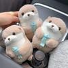 Kawaii Otters Holding Fish Plush Doll Keyring Plush Material Soft Touch Doll Toy Keyring Cute Design Funny Pendant Keyring