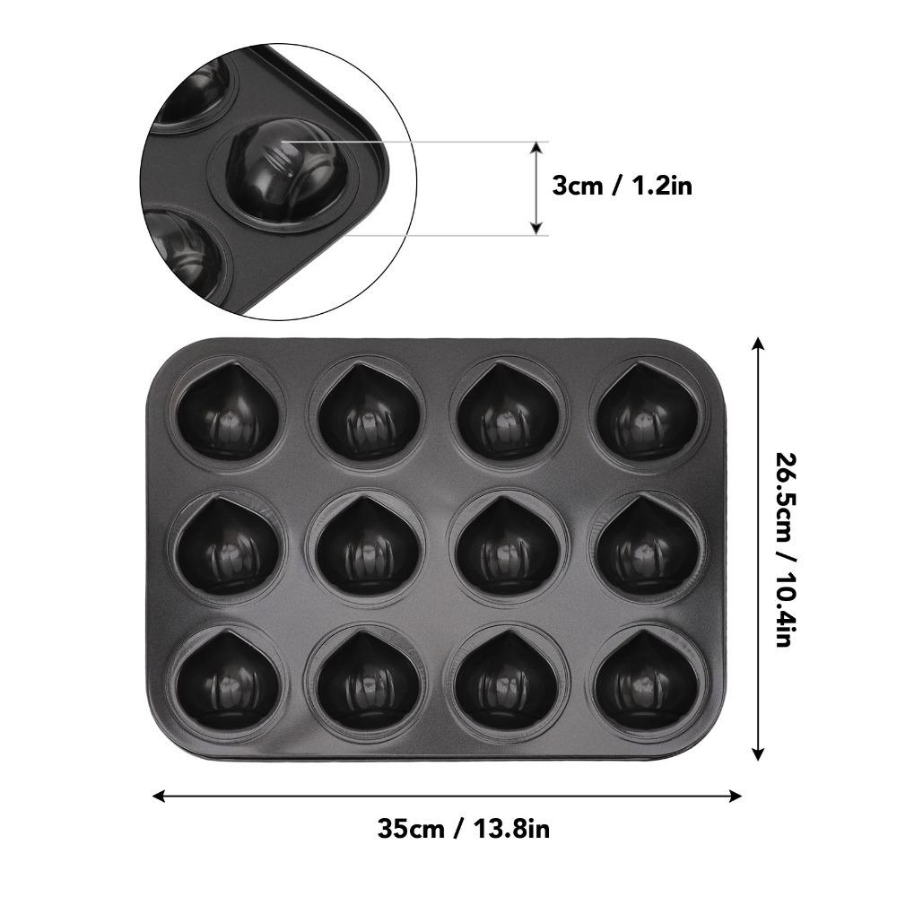 

12 Cavity Muffin Cake Pan Carbon Steel Chocolate Pan Easy to Clean Nonstick Baking Pan Oven серый