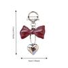 Acrylic Red Bow Keychain Circle Clip Purse Accessory Cute Bag Charm  New Year