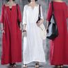 Women Simple Fashion Loose Baggy Long Maxi Dress Half Sleeve Split Plus Size For Effortless Elegance