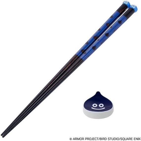 Smile Slime Japanische Serie Essstäbchen & Essstäbchenablage Set - Blauer Slime Maskottchen
