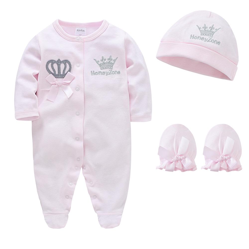 Newborn Baby Boys Long Sleeve 3-Piece Set for Autumn/Winter, 0-1 Year Bodysuit