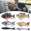 6Pcs Artificial Lures with Treble Hook Realistic Looking Bright Color Multi Jointed