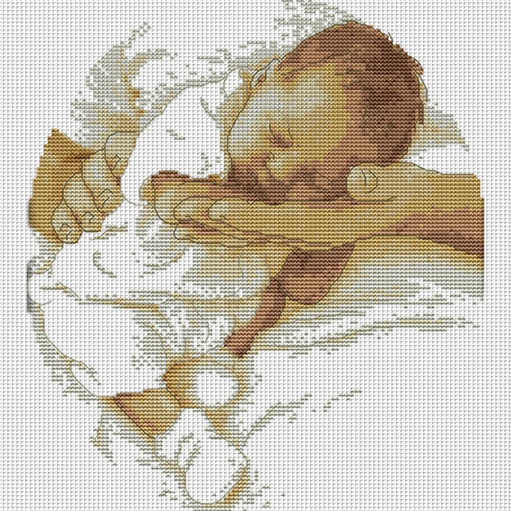 Partial Embroidery Eco-cotton Thread 14CT Counted Figure Cross Stitch Kit