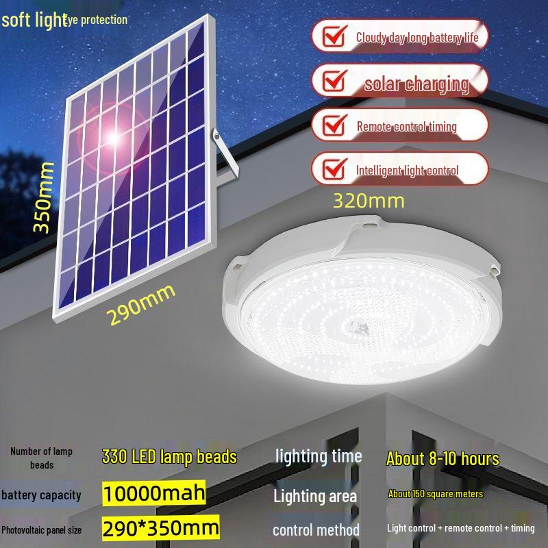 Cross-Border Solar LED Ceiling & Street Light for Indoor & Courtyard