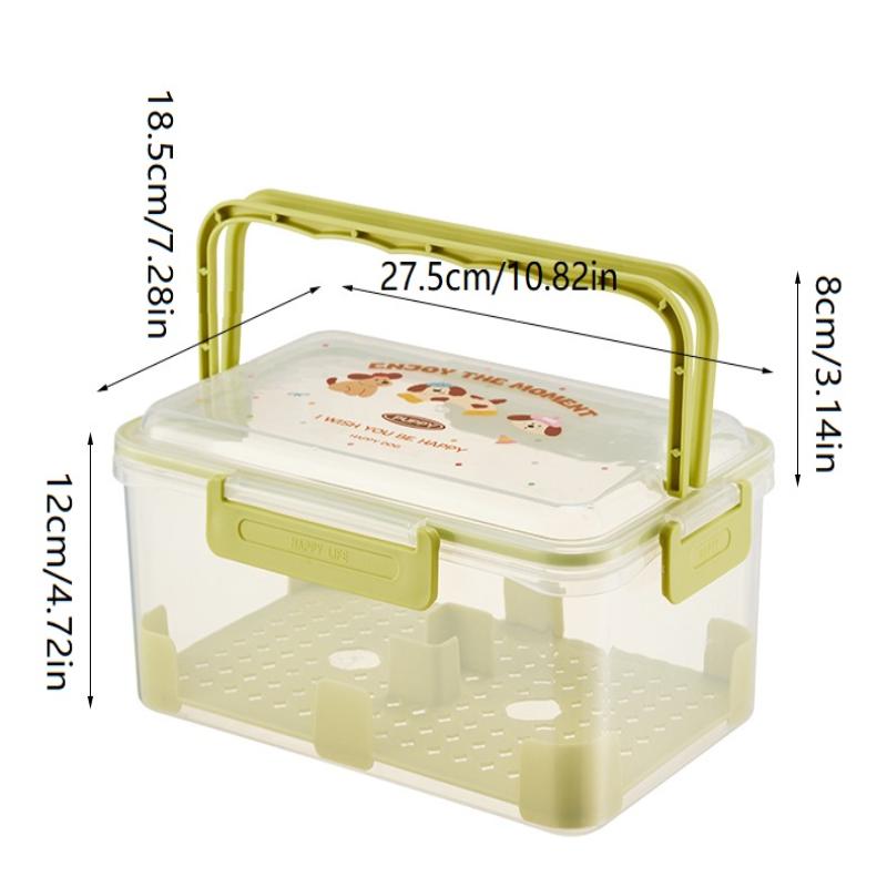 Heat Resistant Plastic Lunch Box Kitchen Fry Microwave Se Food Container Fruit Storage Shed Box Rectangular Divided Lid