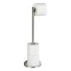 Wenko support papier toilette 2en1, porte papier toilette et dérouleur papier toilette, acier inox, 21x55x17 cm, mat