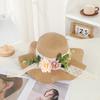 Early spring new beach travel sunscreen hat fashionable flower summer UV protection sunshade straw hat