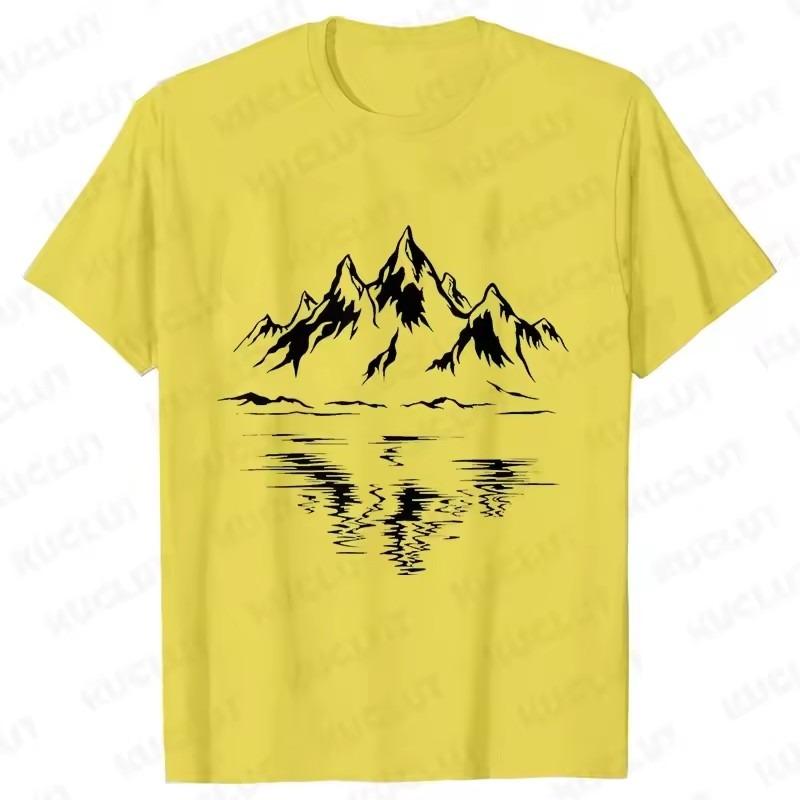 

Мужская футболка Свободная рубашка Мода Большой размер Топ Спортивные футболки Уличная повседневная одежда Футболка Мужчины Горный узор 3D принт 6XL