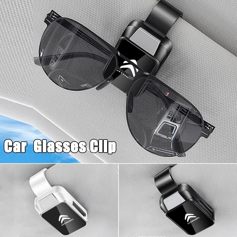 High-end Car Glasses Storage Box Universal Car Visor Sunglasses Storage Rack Bag For Citroen C1 C2 C3 C4 Grand Picasso C3-XR DS alz123