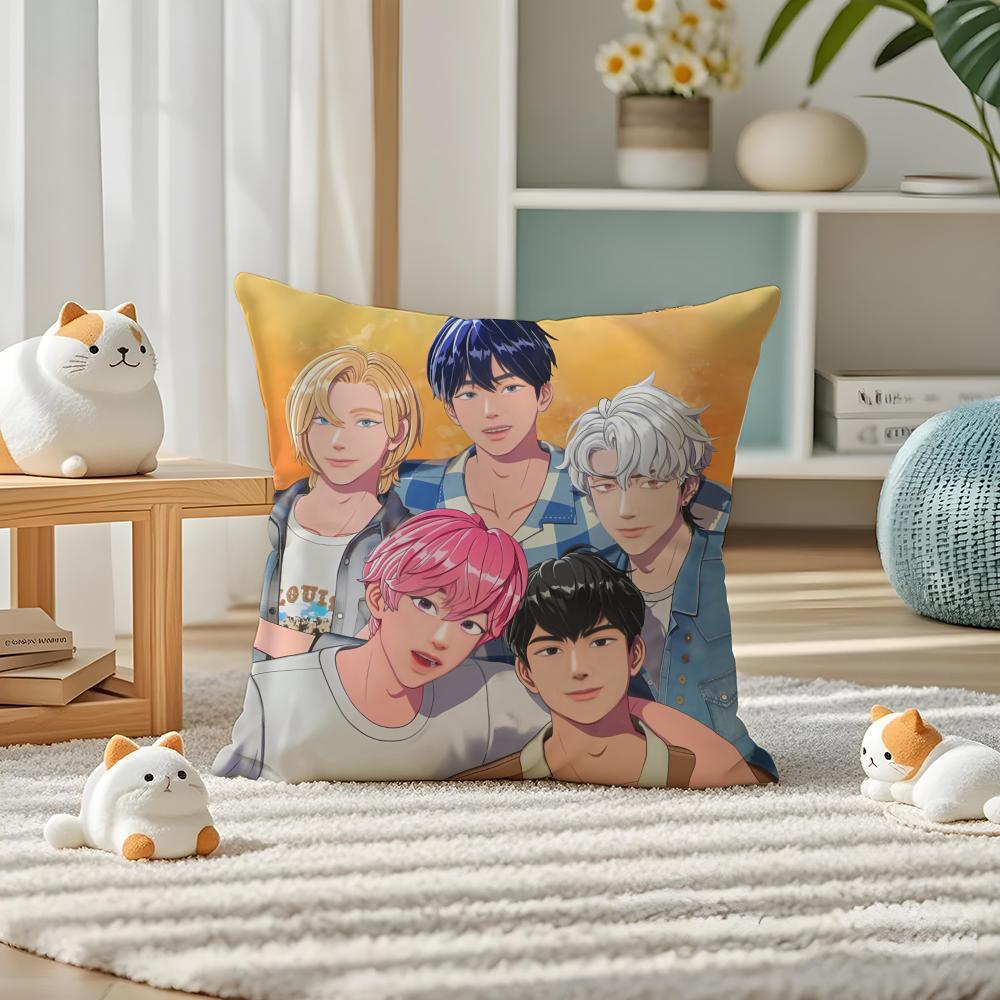 Kpop PPLAVE Kissenbezug Seidig elegant Komfort Sofa Bett Verdeckter Reißverschluss