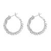 1 Pair Huggie Hoop Earrings for Women, Lightweight Cubic Zirconia Earrings, Simple Minimalist Geometric Jewelry