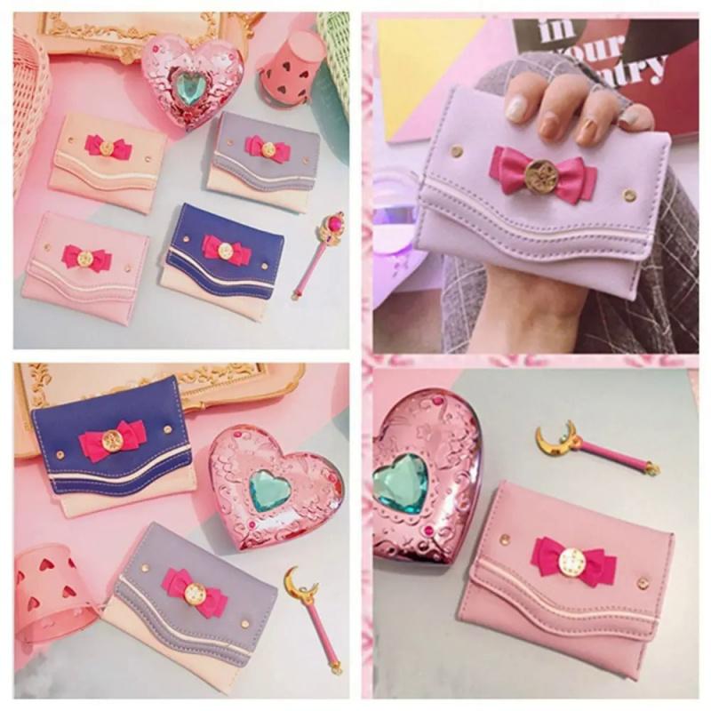 Candy Color Bow Damenmode Geldbörse PU Leder Karte Münzbörse