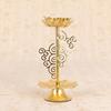 2Pcs Golden Silk Hollow Lotus Candle Holder Ghee Lamp Butter Lamp Holder Candlestick for Buddha Buddhist Temple Home Decor