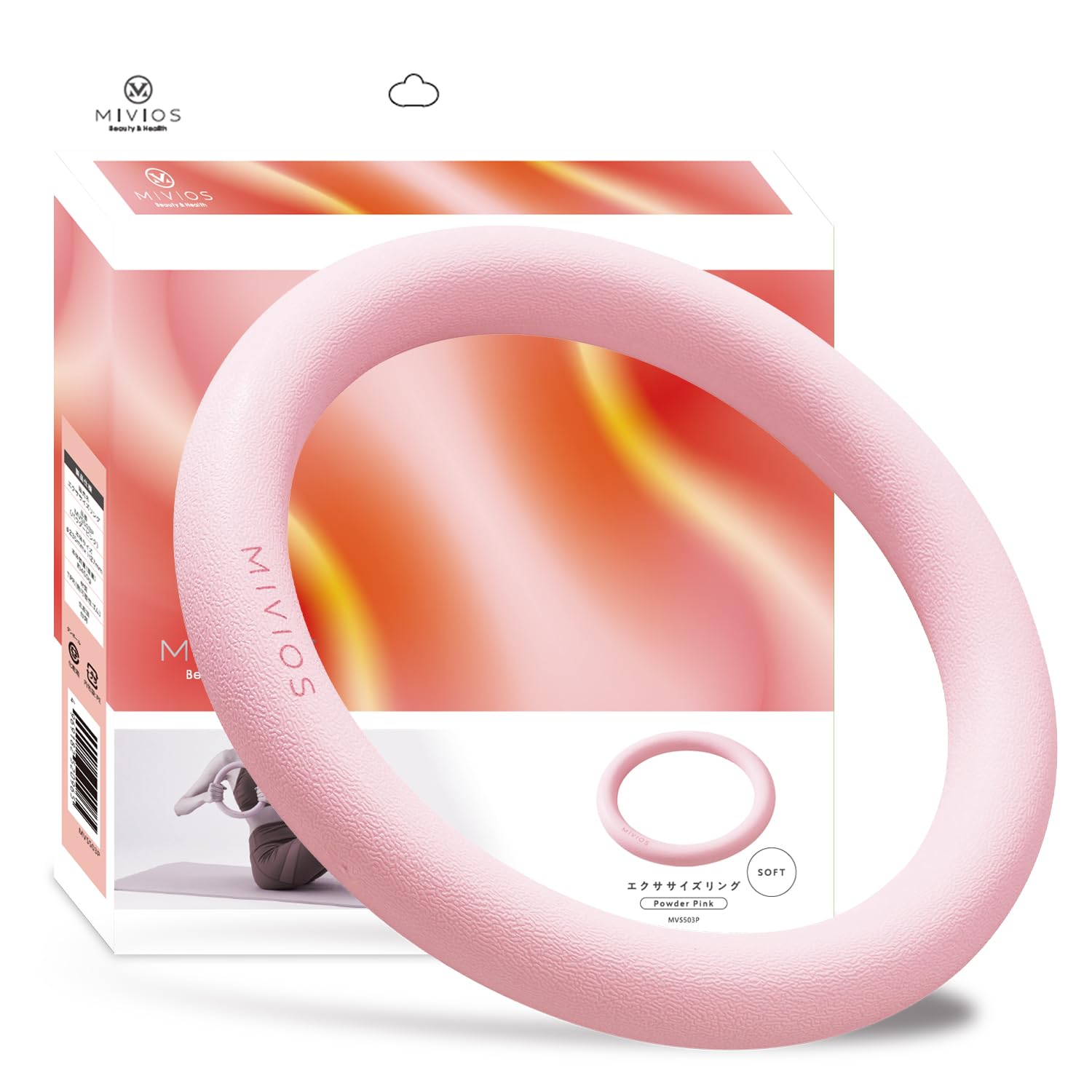 

MIVIOS Stretching Exercise Moderately Suitable for Bath Strength and Bust Powder Pink Ring, Ring, Elastic, Non-Slip, Use, Pilates, Yoga, Training,