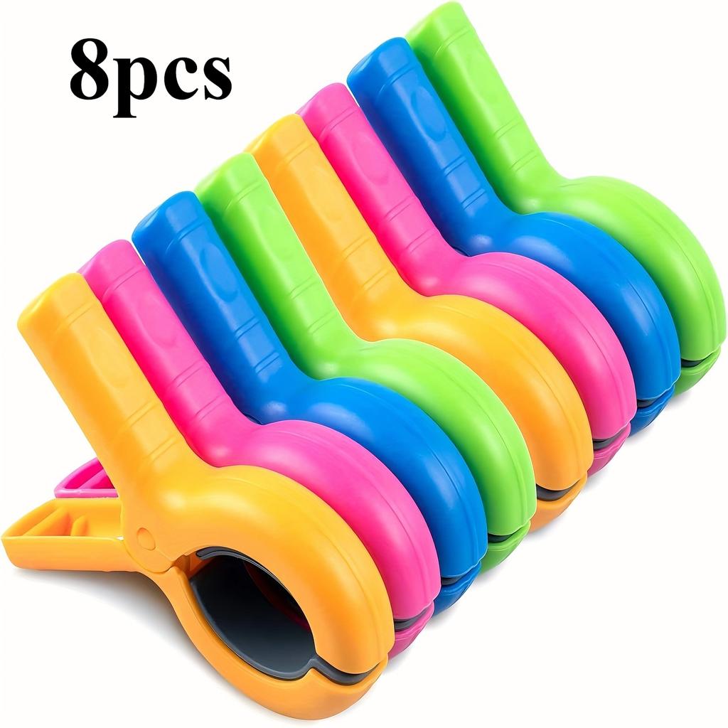 8pcs Large Beach Towel Clips for Beach/ Pool/ Cruise Chairs, Heavy-Duty, Clothes Pins, Windproof, Clothes Pins