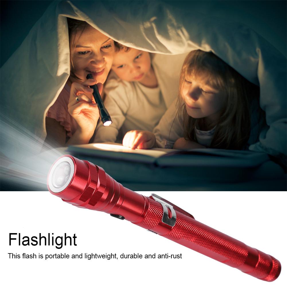 Multi Function Mini Flexible Telescopic LED Flashlight Rotatable Torch with Magnetic End