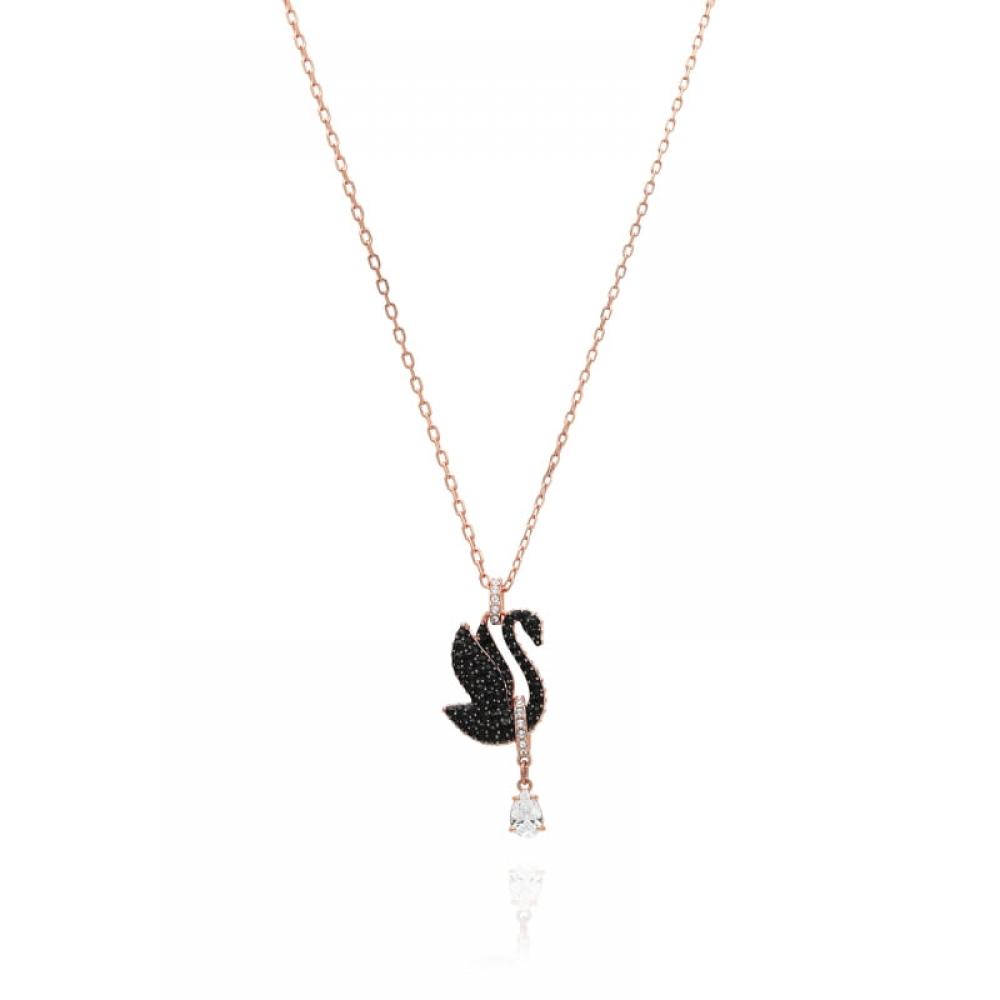 Swarovski 5678045 Swan Swan Black Necklace