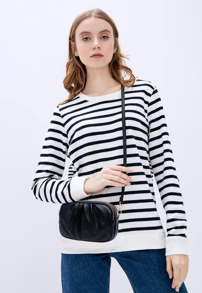 Large capacity wallet for smartphone wallet genuine smartphone small crossbody leather shoulder black [FORRICA] women, pouch, multi-function pochette,