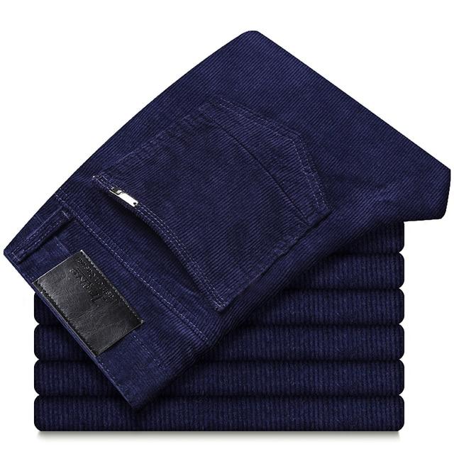 Pantaloni Casual da Uomo in Velluto a Coste Spesso a 6 Colori Inverno Nuovo Stile Moda Business Elasticizzati Vestibilità Regolare Pantaloni Abbigliamento Marca Maschile