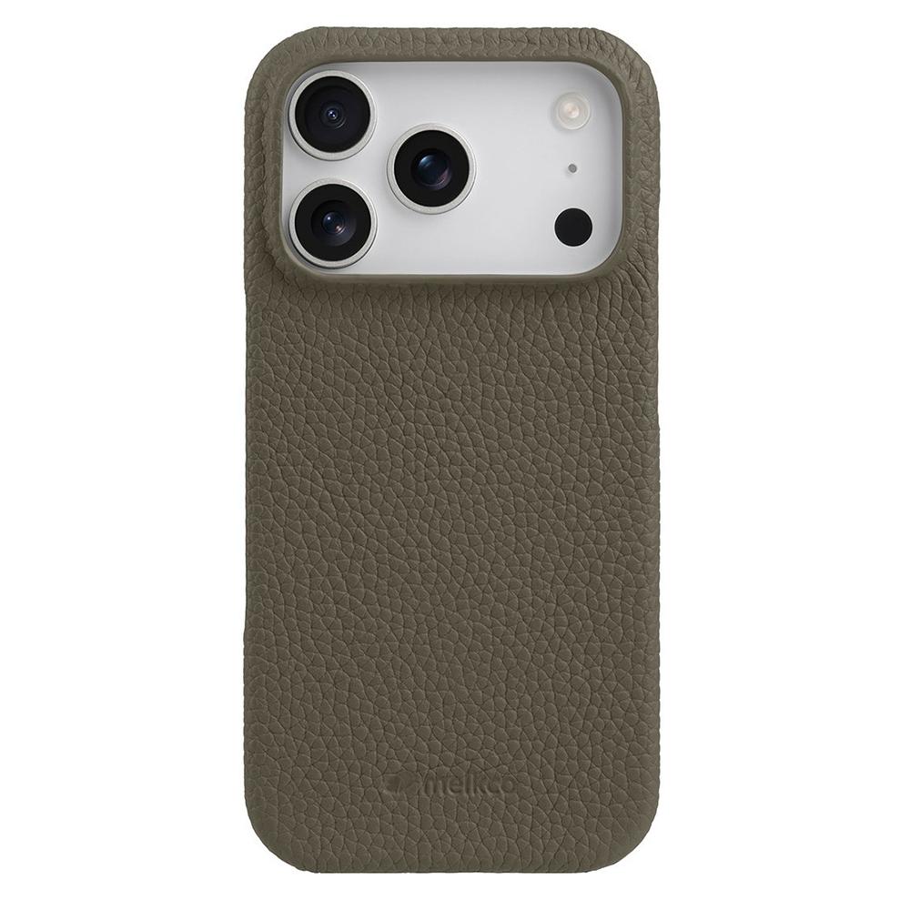 

MELKCO Чохол для iPhone 17 Pro зі справжньої коров ячої шкіри, полікарбонатна кришка для телефону, сумісний з MagSafe