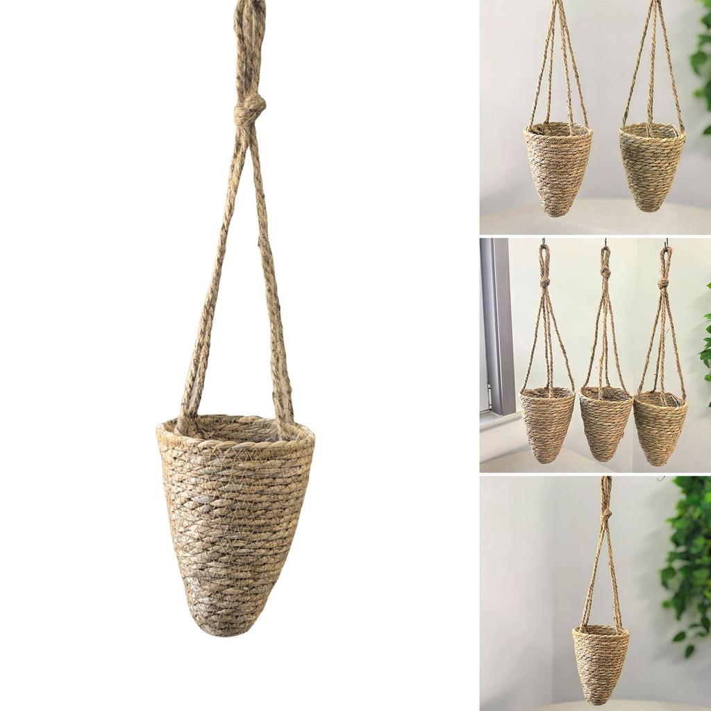 Handmade Plant Hanger Hanging Baskets Hanging Plant Container with Long Handle Suitable for Indoor Plant and Home Decors