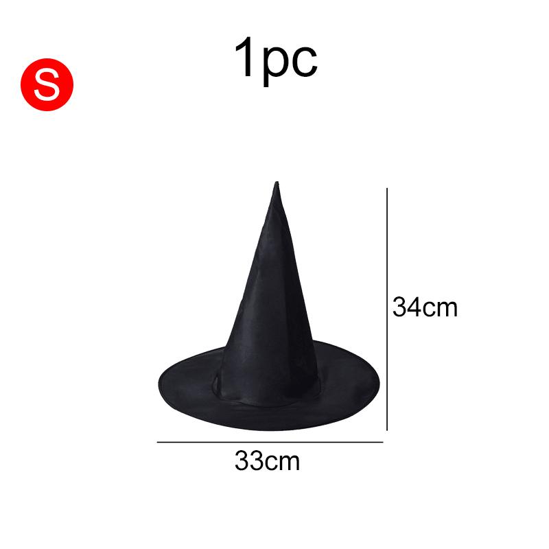 

1PC Halloween Witch Hat Black Folds Wizard Hats Halloween Decorations Masquerade Party Carnival Costume Cosplay Props TMZ