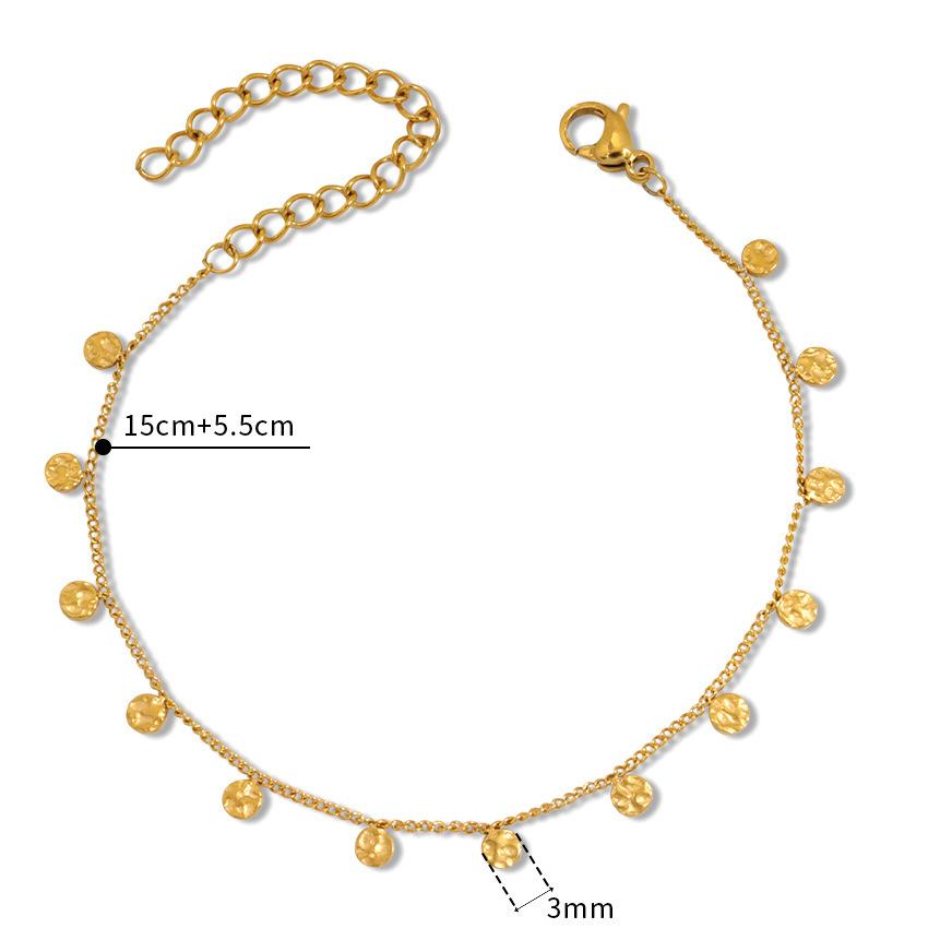 

Французский геометрический дисковый браслет-подвеска с бахромой, титановая сталь с золотым покрытием, индивидуальные украшения в стиле холодного ветра 18K