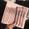 11pcs With Storage Bag Pink Makeup Brushes Set Soft-bristled Brush Foundation Brush  Women