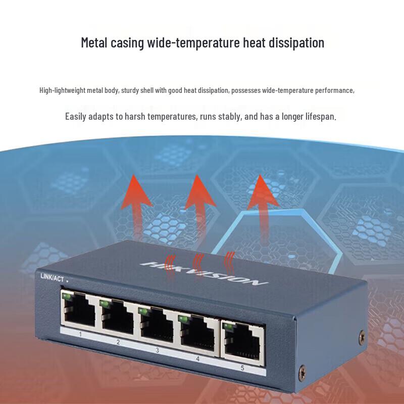 Hikvision 5-Port Gigabit Network Switch CN Plug (adapter Included)