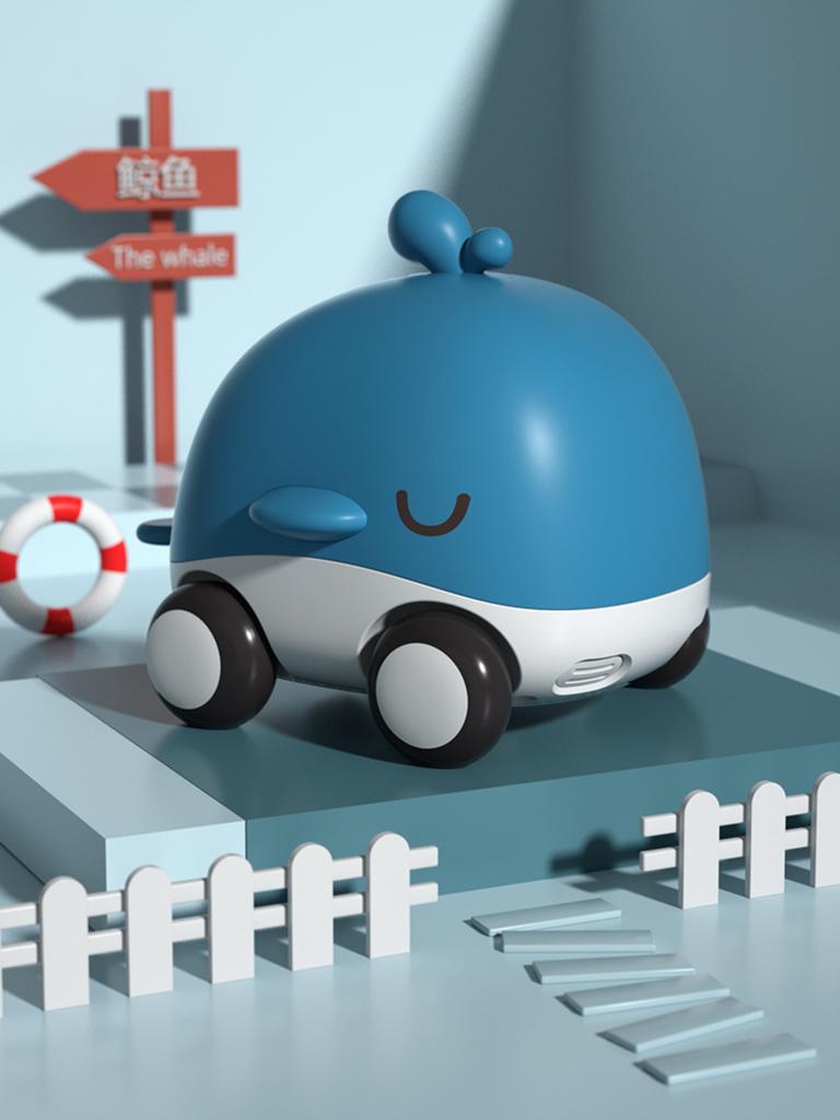 Soft Rubber Cartoon Car Set For Boys And Babies, Educational Gliding Children's Inertial Toy Car