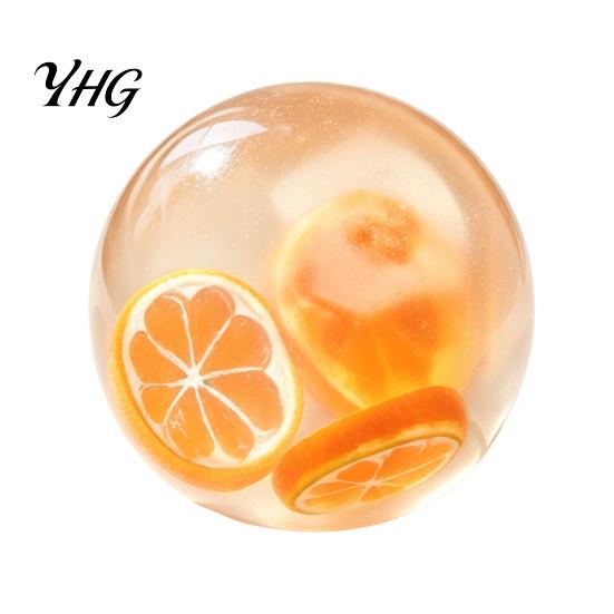 Clear Ball Squeeze Toy Shapeable Pearlescent Fidget Toy, Anxiety Relief Stress Reduction Accessories Fake Fruit Inside for Kids Adults