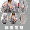 Oseamaid Hooded Microfiber Wearable Blanket, 120cm Long, Washable, with Pocket, Fluffy, Warm, Lightweight, Washable, Roomwear Blanket, Unisex (Gray)