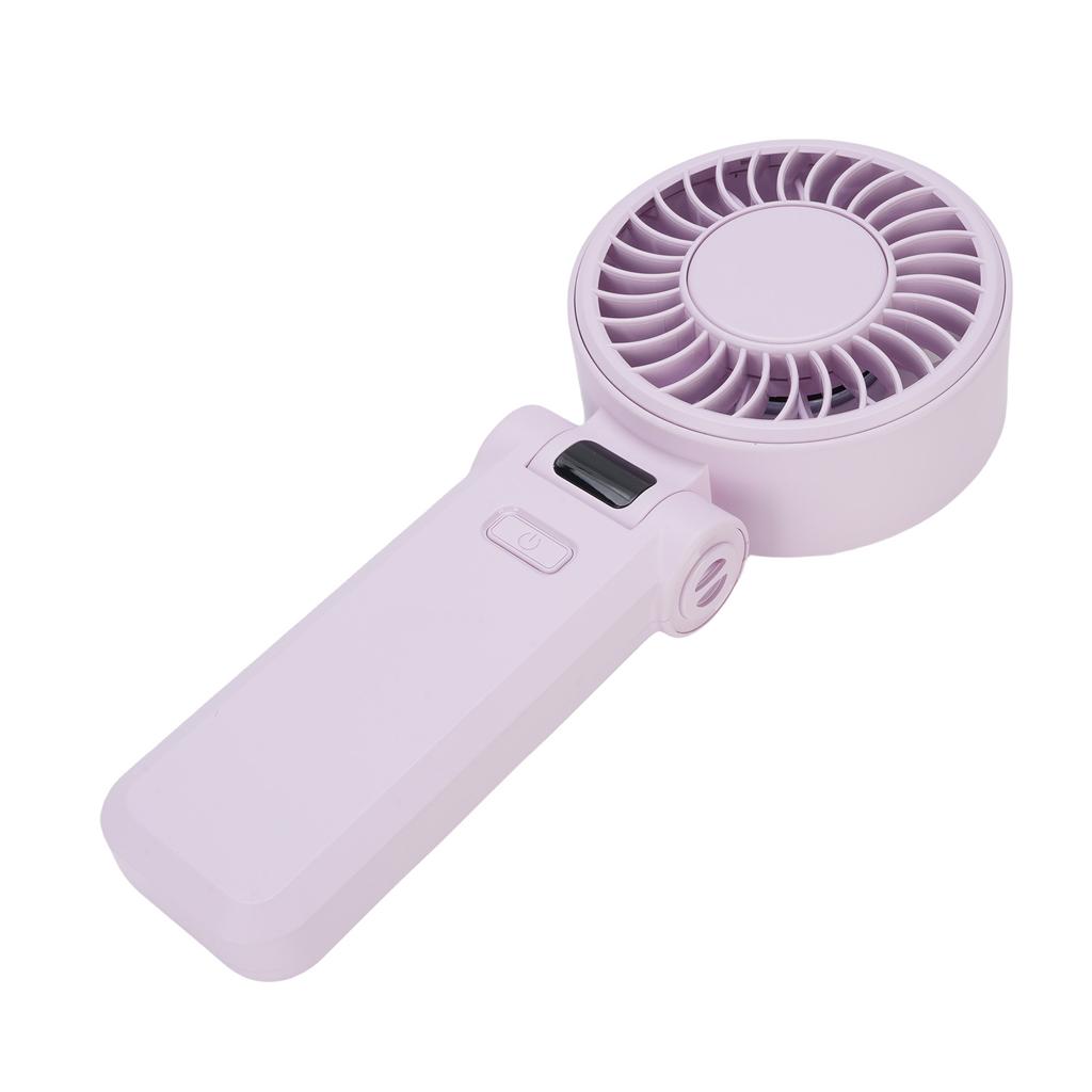 Ręczny wentylator składany 5-stopniowa regulacja cichy wyświetlacz cyfrowy przenośny osobisty wentylator ze smyczą
