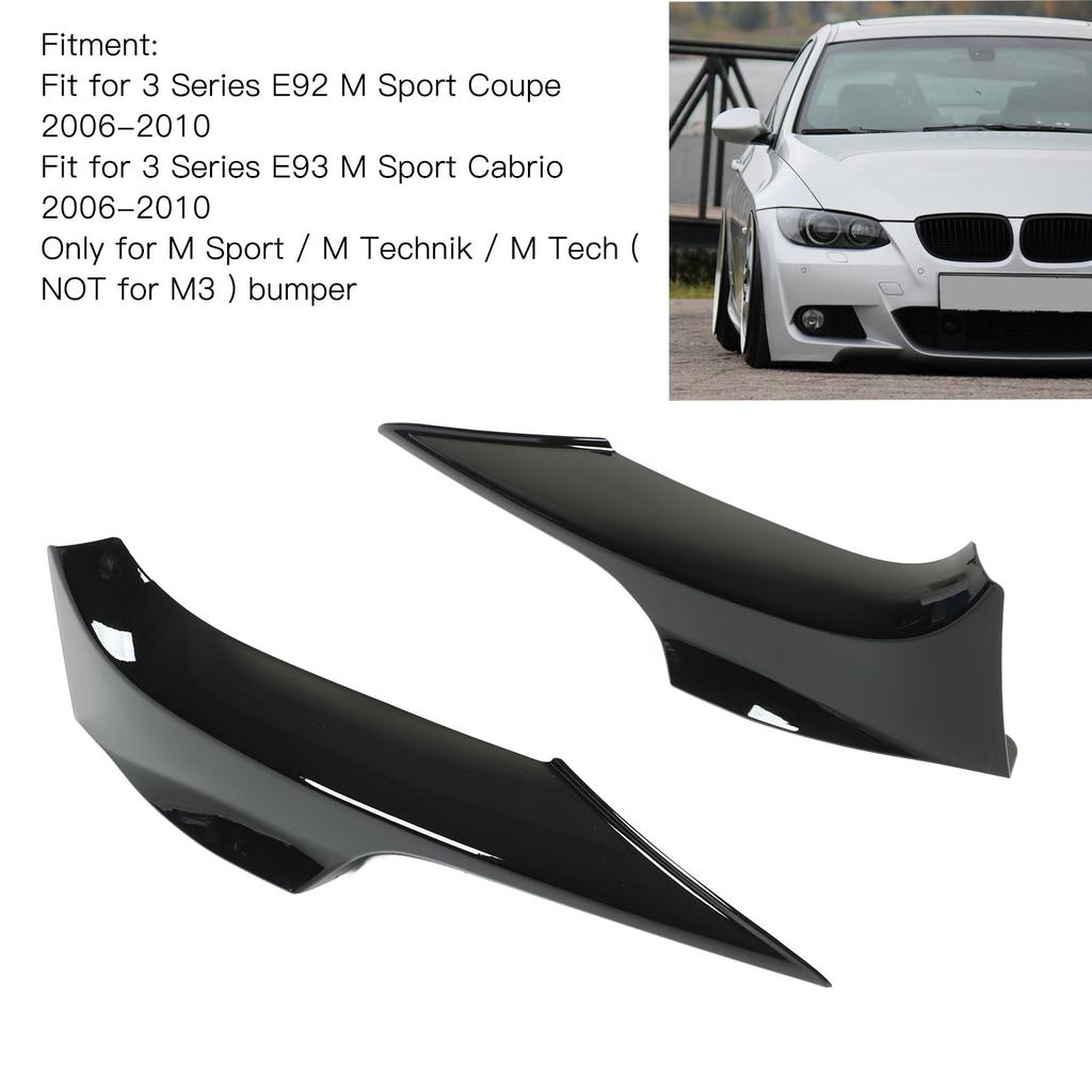 Front Bumper Lips Corner Spoilers Splitters Lower Bumper  or Trim for 3 Series E92 M Sport   2006‑2010