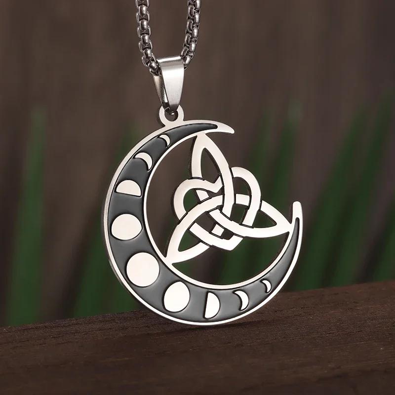 Stainless Steel Witchcraft Pentagram Necklace for Men Jewish Hebrew Four Letter Solomon Pendant Rune Amulet Jewelry