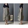 Short Round Long Plus [SDSXZWG] Women's Cotton-Linen Dress, Sleeve, Lightweight, Neck, Dress, Flattering, Slimming, Sizes, Summer/Autumn (JP,