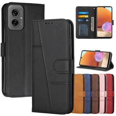 Leder Flip G05 Hülle auf Für Motorola MOTO G15 G35 G55 G45 G75 G85 G05 G24 G14 G54 Power G34 G84 5G Magnetische Hüllen Handyhülle