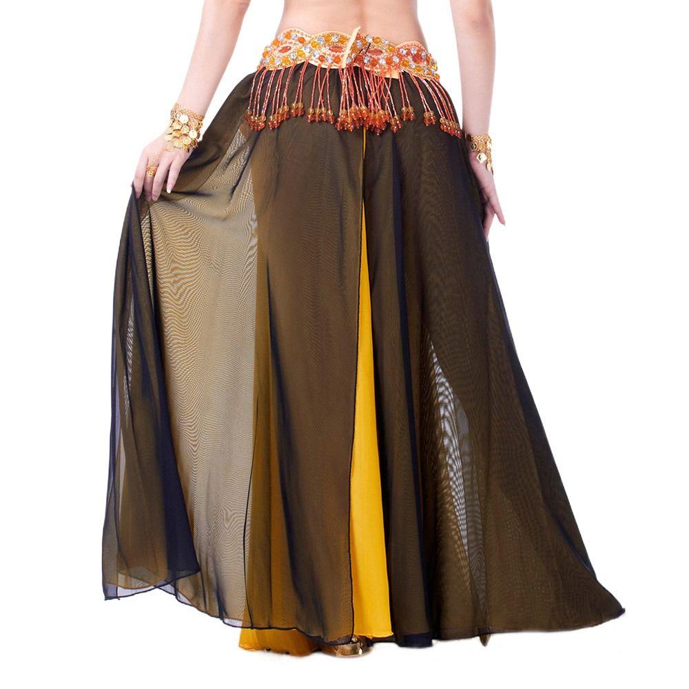 Shining Dancing Skirt Chiffon Show Costumes Fashion Belly Dance Skirt  Women