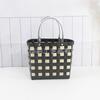Bucket bag hand-woven contrasting color vegetable basket creative hand basket photo vacation leisure women's bag