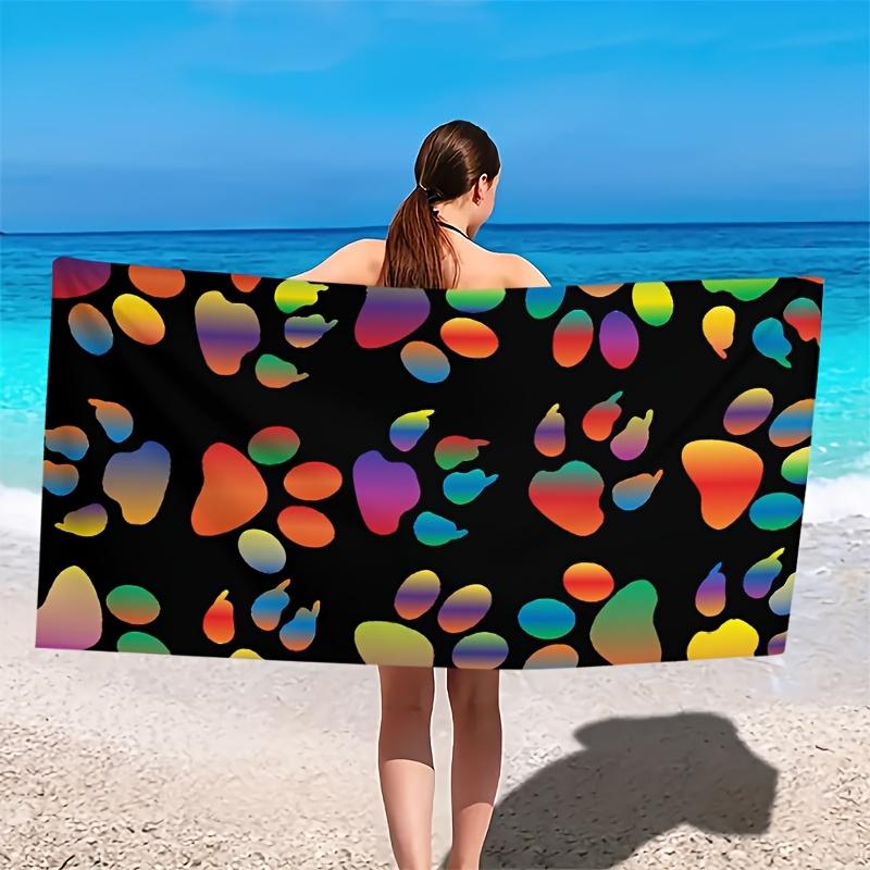 

Rainbow Cat Claw Fashion Gradient polyester microfiber beach towel is highly absorbent, suitable for swimming and beach outings W40*H60(CM)
