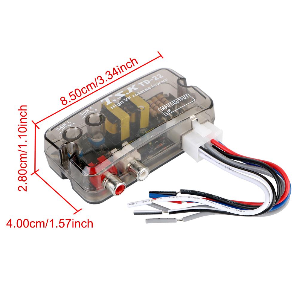 12V Converter Adapter Adjustable Frequency Line Car Subwoofer Stero Radio Converters Auto Car Audio Converter RCA Stereo Radio Accessories 4