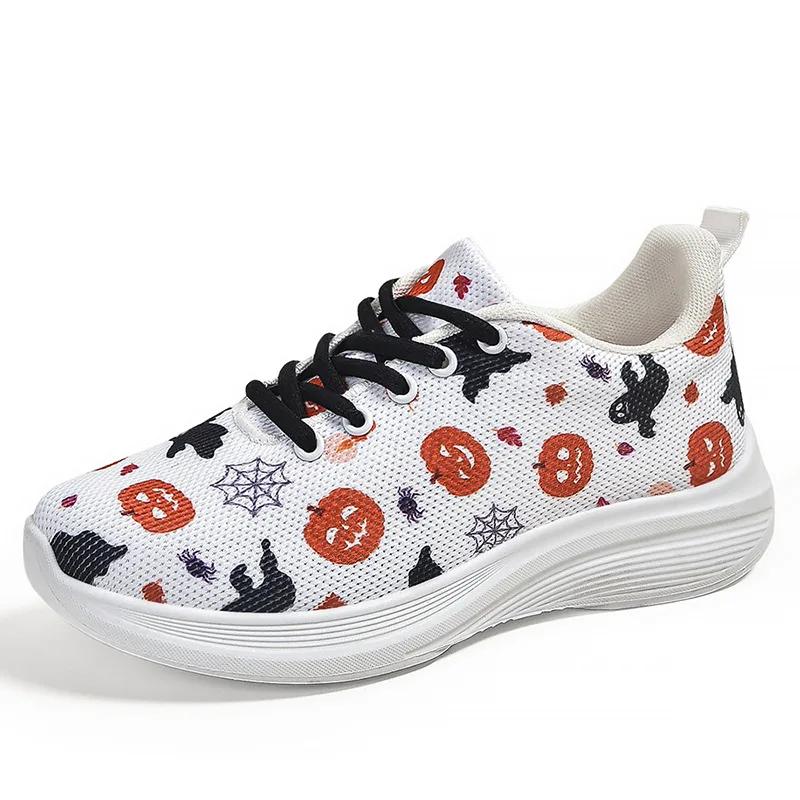 

Модные новые туфли-тыквы на Хэллоуин, модные и повседневные кроссовки для женщин, сетчатая дышащая спортивная обувь 39