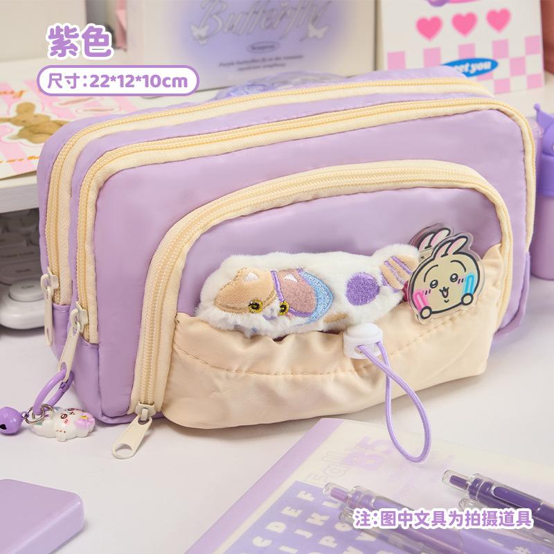 

Новый школьный сезон нишевый пенал для девочки высокая ценность большая вместимость коробка для канцелярских товаров милый многослойный пенал с передним окошком