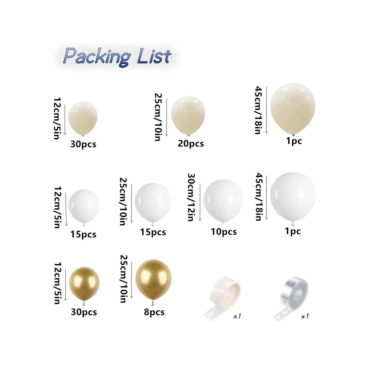 

132 шт., латексные шары из чистого белого металла и золота, свадебный декор, детский воздушный шар для дня рождения, гирлянда для душа, арка